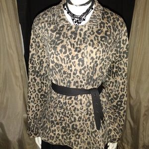 "Lane Bryant" Animal Print Jean Jacket
